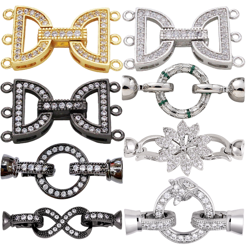 Art Craft Activity - Juya 18K ゴールドメッキ装飾コネクターファスナーロッククラスプ DIY ファッション針仕事用パーツ真珠ビーズジュエリー作成用