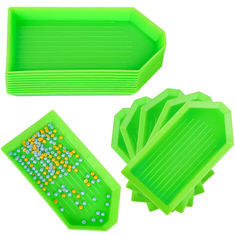 Art Craft And Design - 6 ピース/セットプラスチックダイヤモンドペインティングビーズソートトレイ、簡単に注ぐデザインのクラフトジュエリーオーガナイザー、DIY ダイヤモンドアートアクセサリー