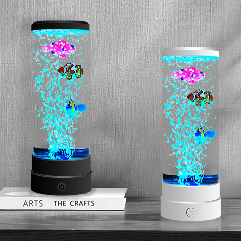 Art Craft Christmas - 模擬LEDマルチカラーバブルフィッシュ雰囲気ホームデコレーションアイテム、USBプラグイン付き、パーソナライズされたクリエイティブギフト