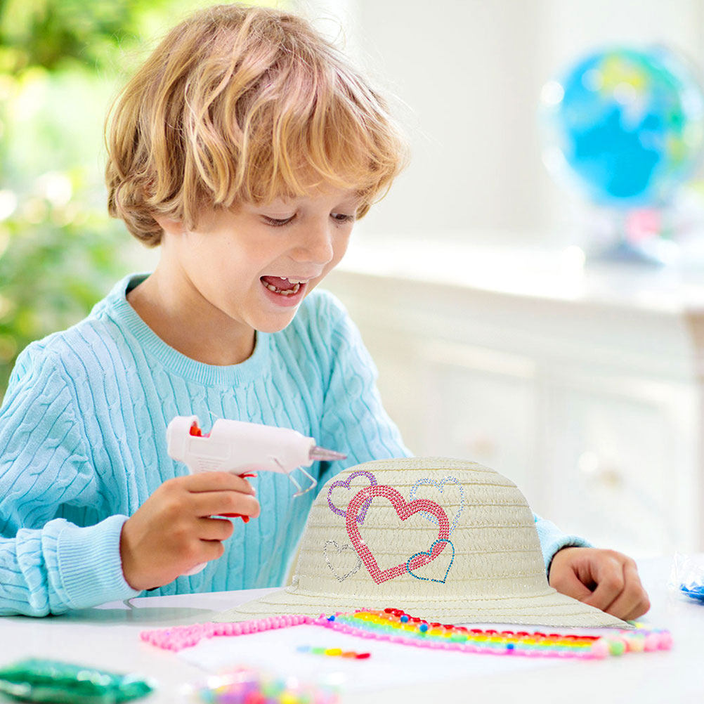 8個入り、白いDIYキッズ用麦わら帽子。絵を描いたり、デコレ - Art Craft Activity のレビューと価格
