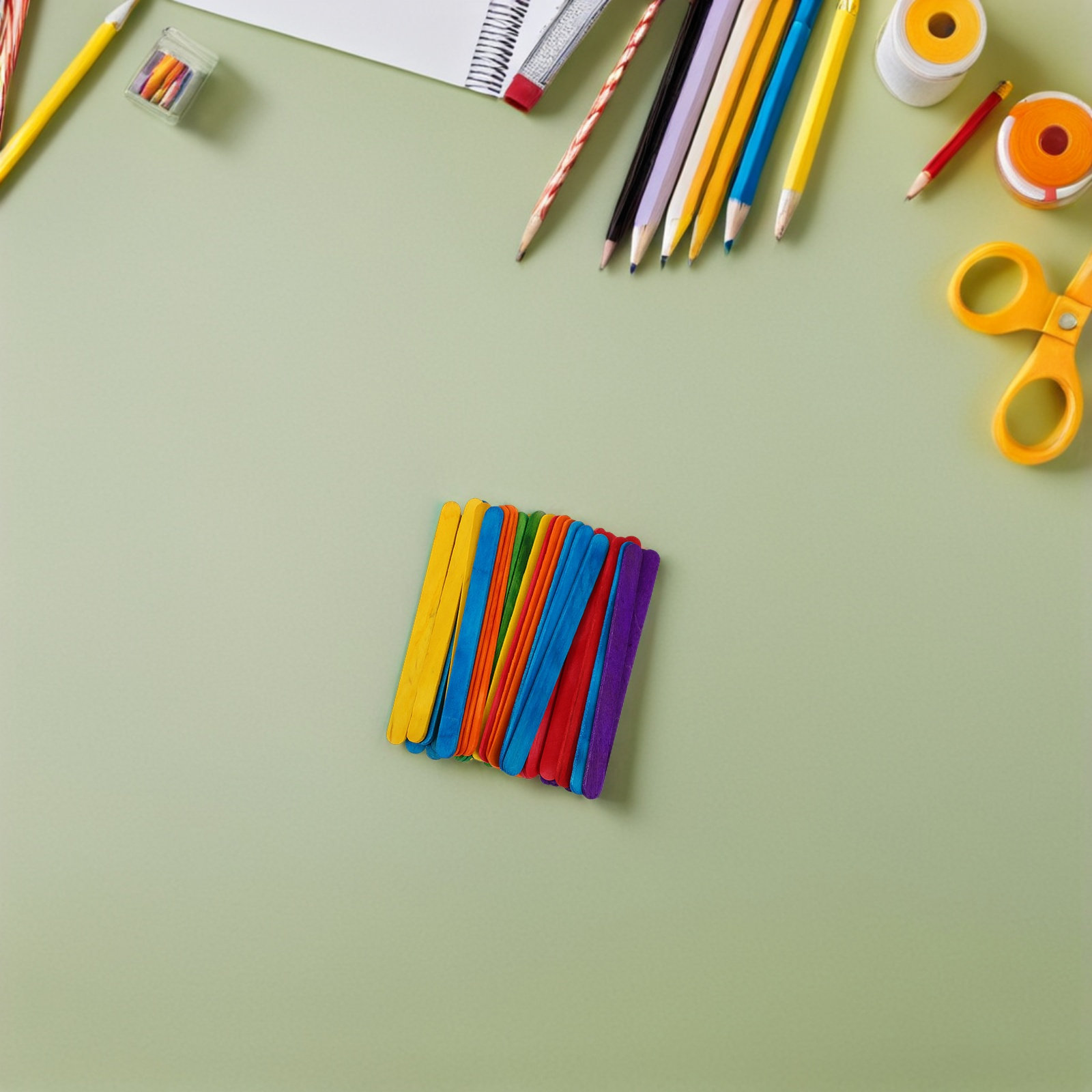 500本入り、安全で無毒のカラフルな木製クラフトスティック。 - Art Craft Stick のレビューと価格