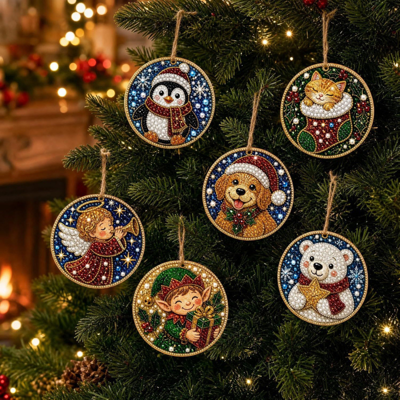 6個入り DIY ダイヤモンドアートペイント クリスマス ア - Art Craft Christmas Tree のレビューと価格