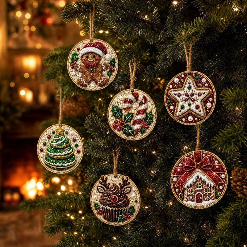 6個入り DIY ダイヤモンドアートペイント クリスマス ア - Art Craft Christmas Tree のレビューと価格
