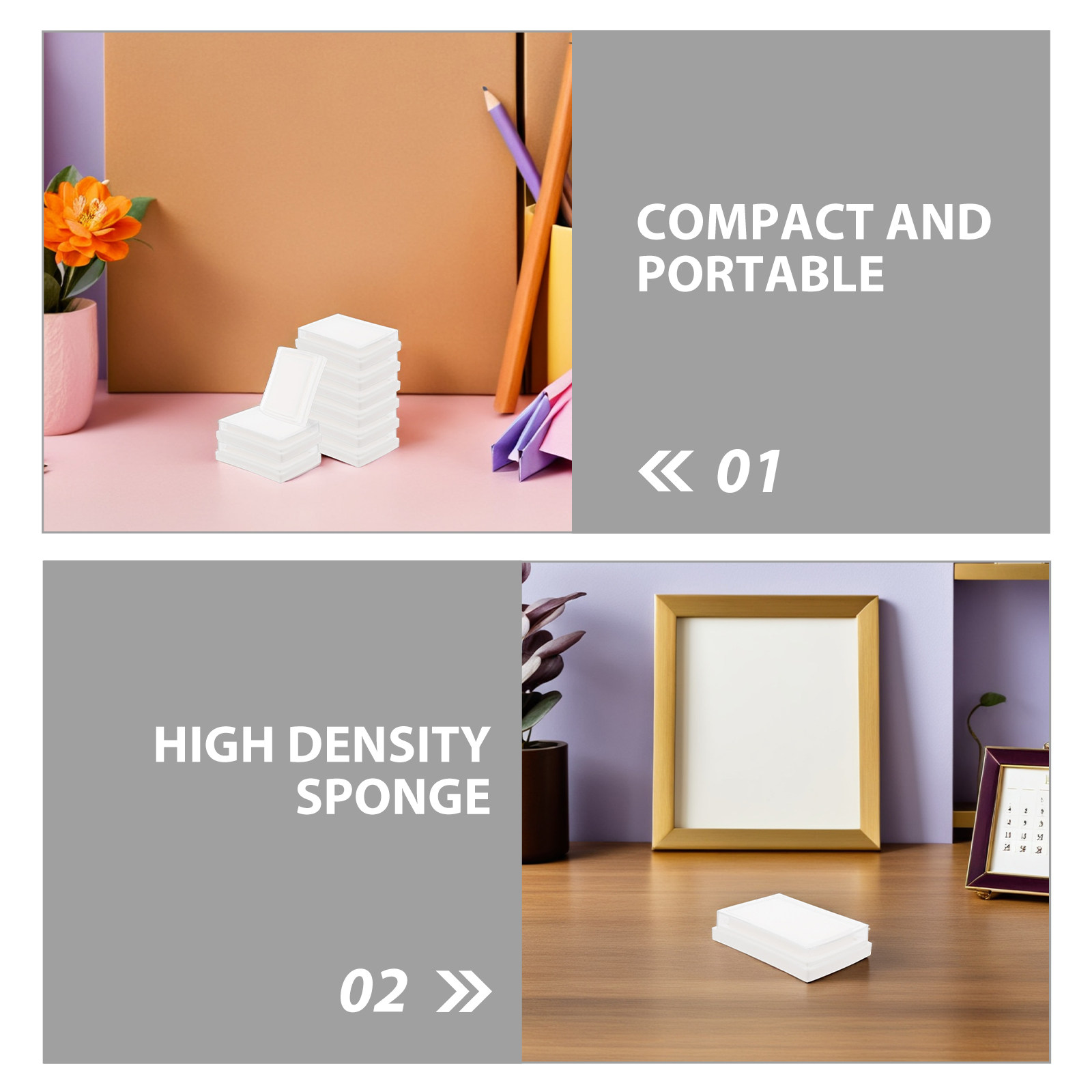 20個入り、無地のスタンプインクパッド。高密度スポンジ製で、 - Stamping Ink Pad のレビューと価格