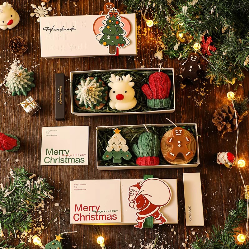 3個入り手作りクリスマスアロマキャンドルセット（サンタ、雪だ - Art Craft Christmas のレビューと価格