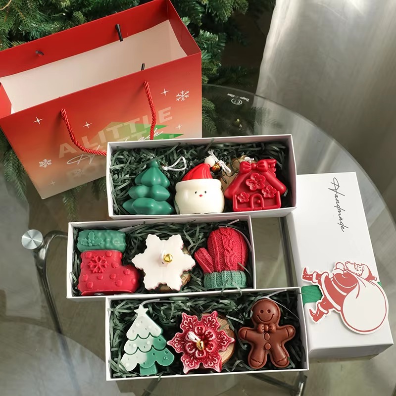 3個入り手作りクリスマスアロマキャンドルセット（サンタ、雪だ - Art Craft Christmas のレビューと価格