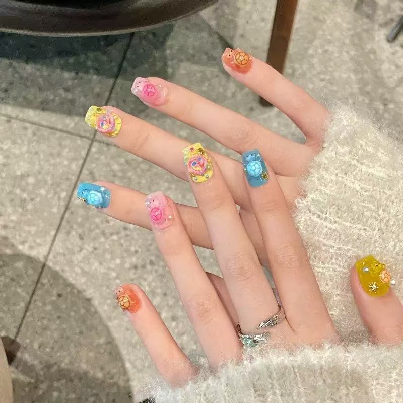 100個入り ミニチュア カラフルなカメのレジンチャーム、裏 - Art Craft Activity のレビューと価格