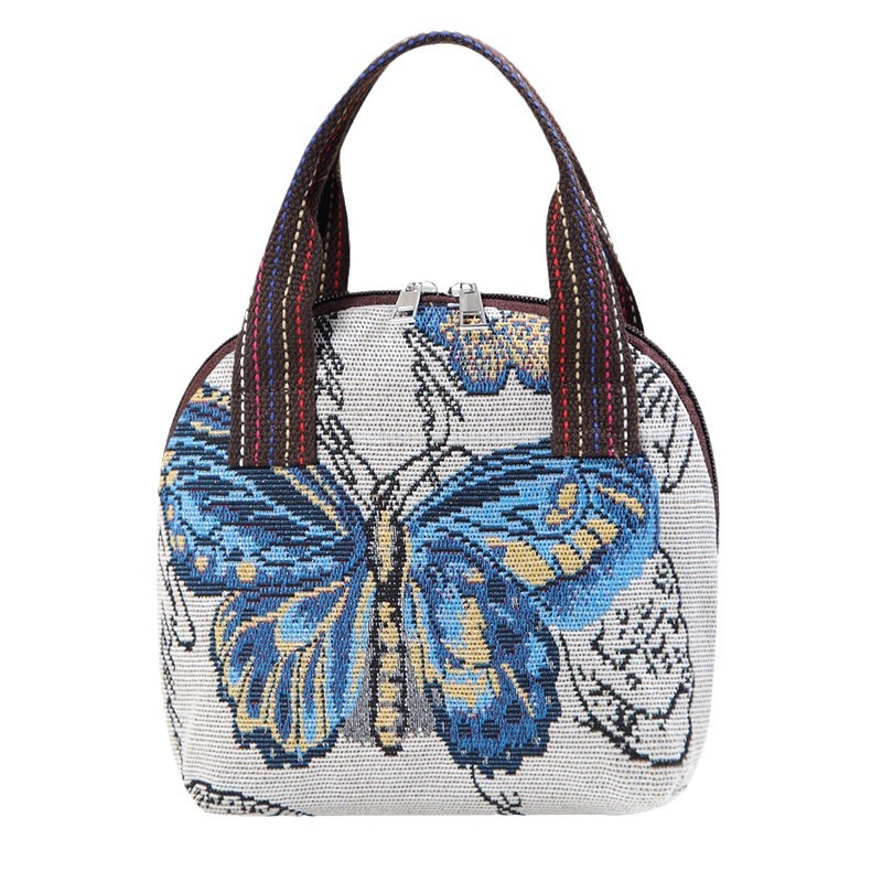 女性用バタフライ刺canvasキャンバスハンドバッグ,トップ - Art Craft Butterfly のレビューと価格