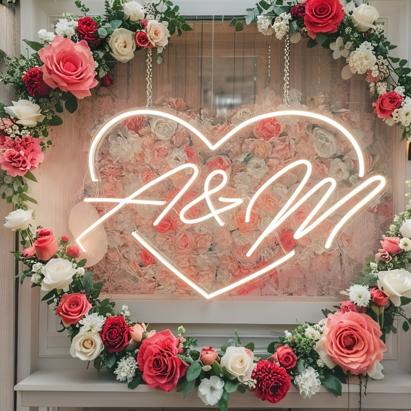 カスタムイニシャルハートLEDネオンサイン、結婚式パーティー - Art Craft Christmas のレビューと価格