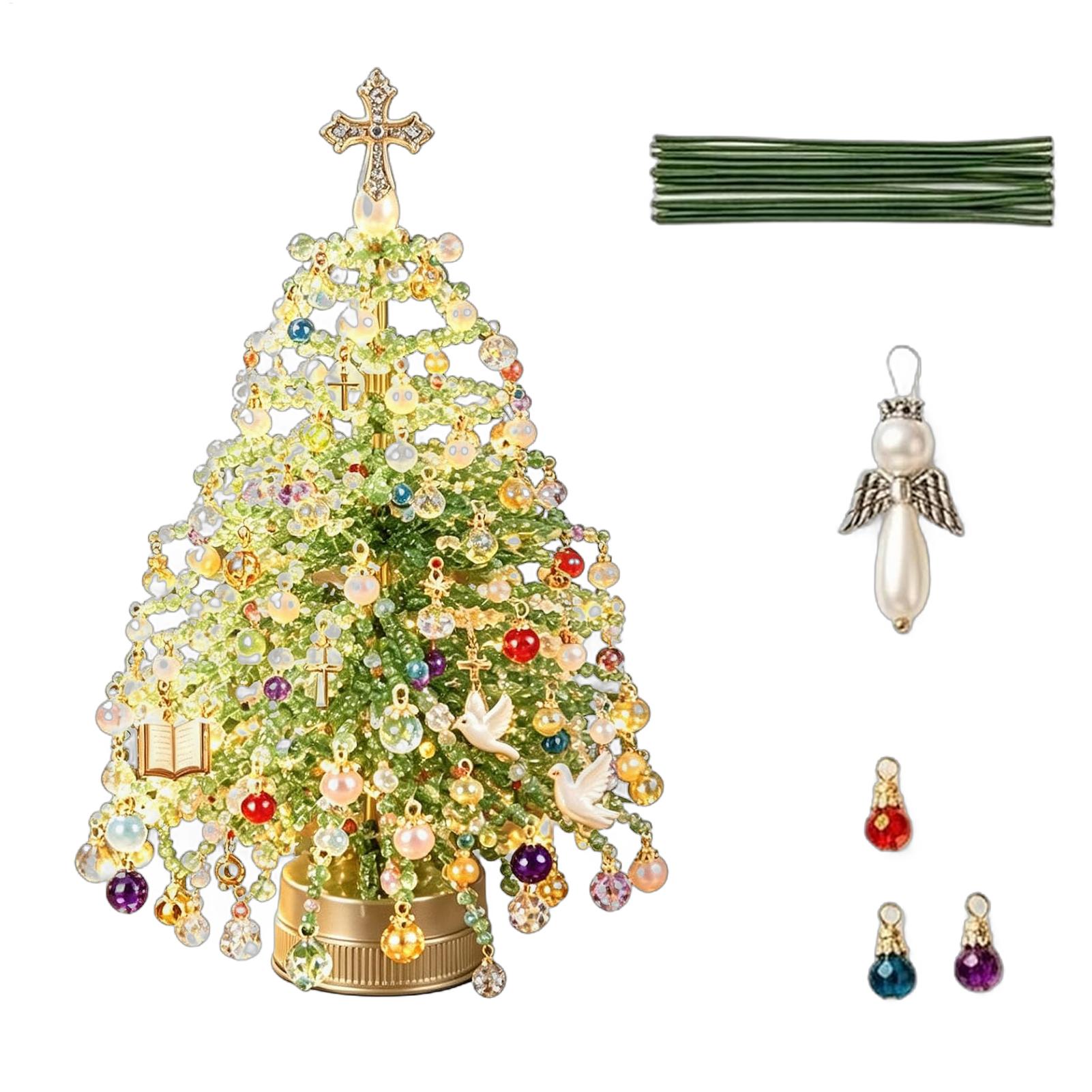 ビーズで作るクリスマスツリーキット。きらびやかな装飾が施され - Art Craft Christmas Tree のレビューと価格