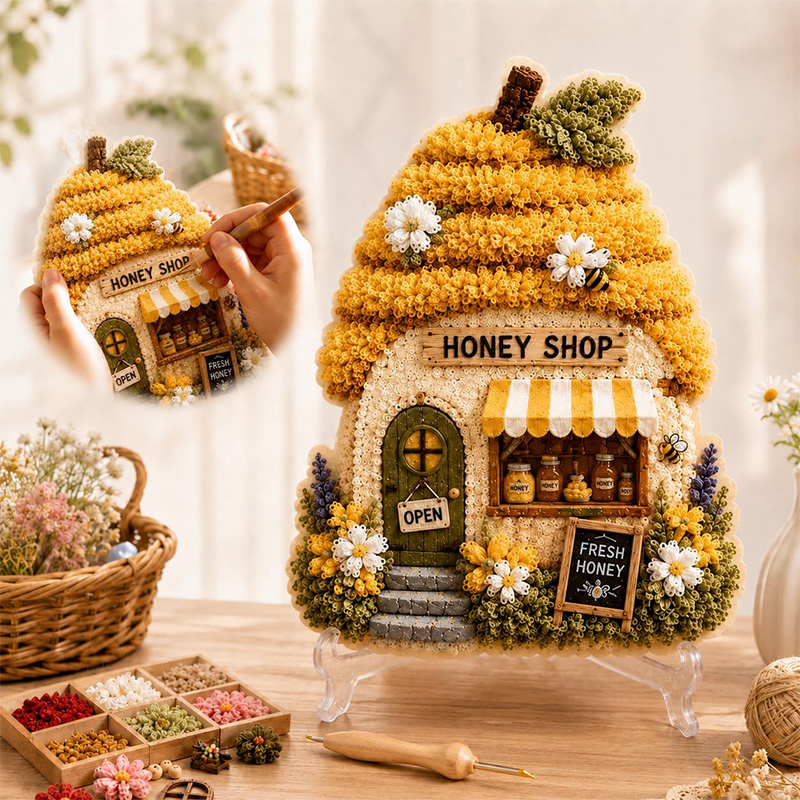 3Dマッシュルームハウス ポケアート DIYキット 布製パン - Art Craft Activity のレビューと価格
