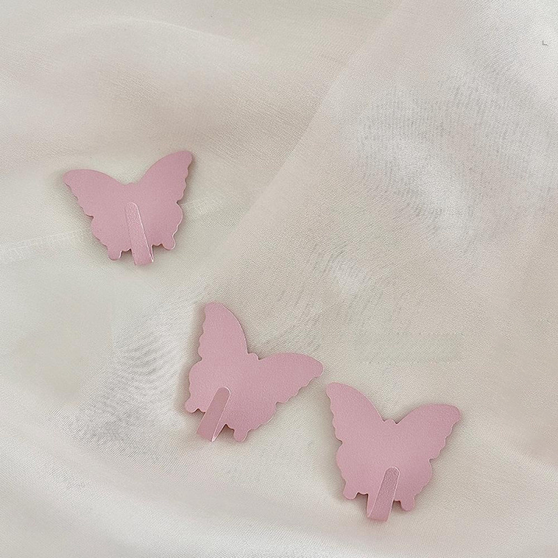3PC ピンク白蝶の形の金属多目的フックかわいい女の子の寝室 - Art Craft Butterfly のレビューと価格