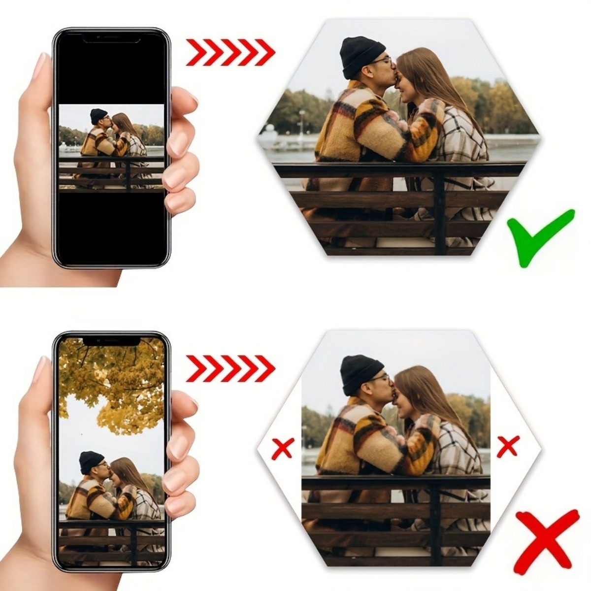 カスタムウォールデコレーション — モダンな六角形の写真プリ - Art Craft Christmas のレビューと価格