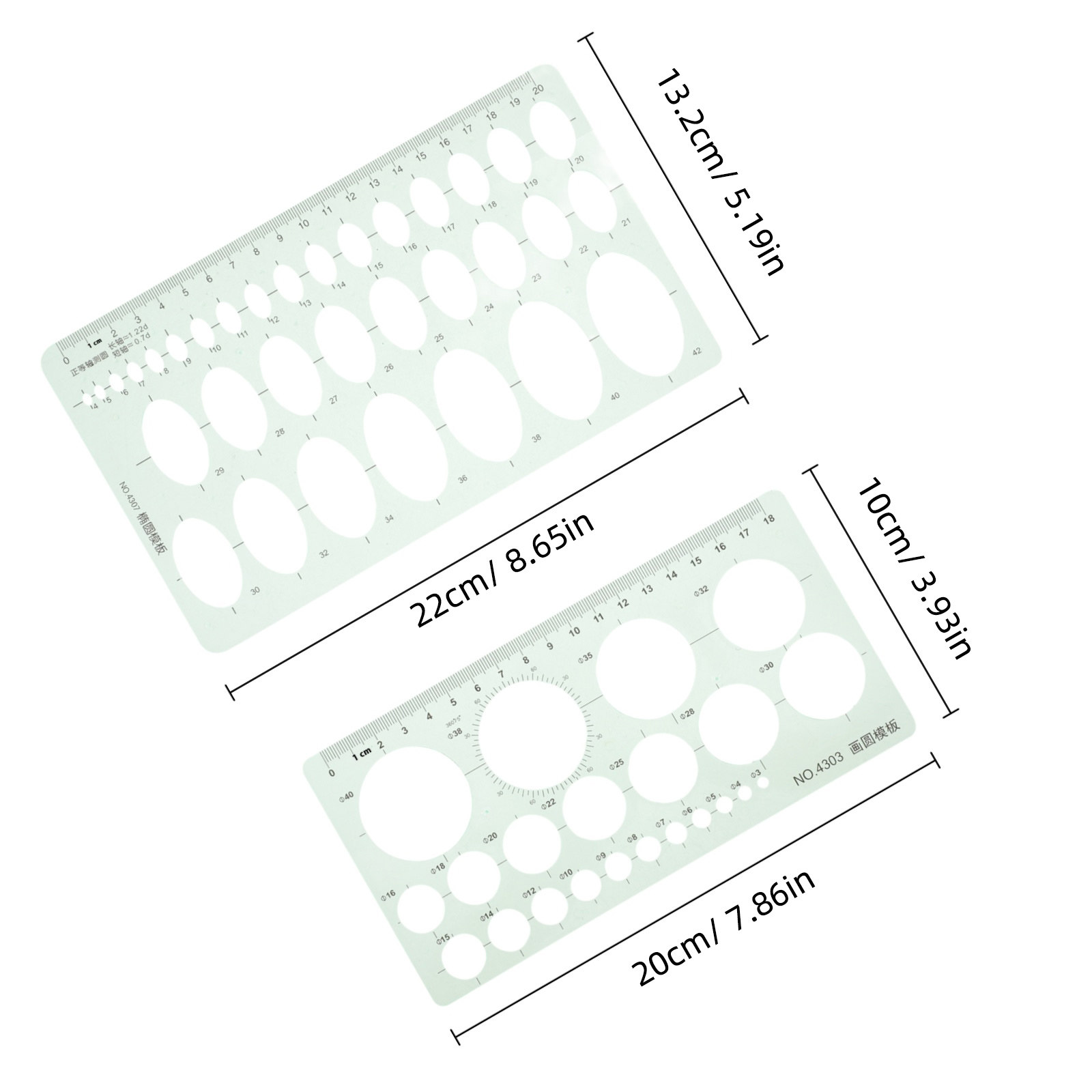 2個入り、幾何学模様の円形定規テンプレート。厚みのある描画用 - Art Craft And Design のレビューと価格