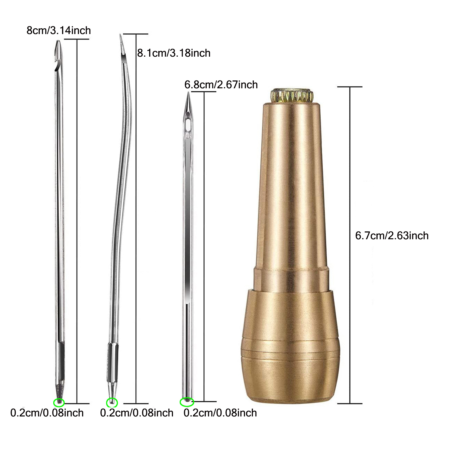 DIY-銅製ハンドル付きレザーソーイングキット,針セット,キ - Leather Tooling Kit のレビューと価格