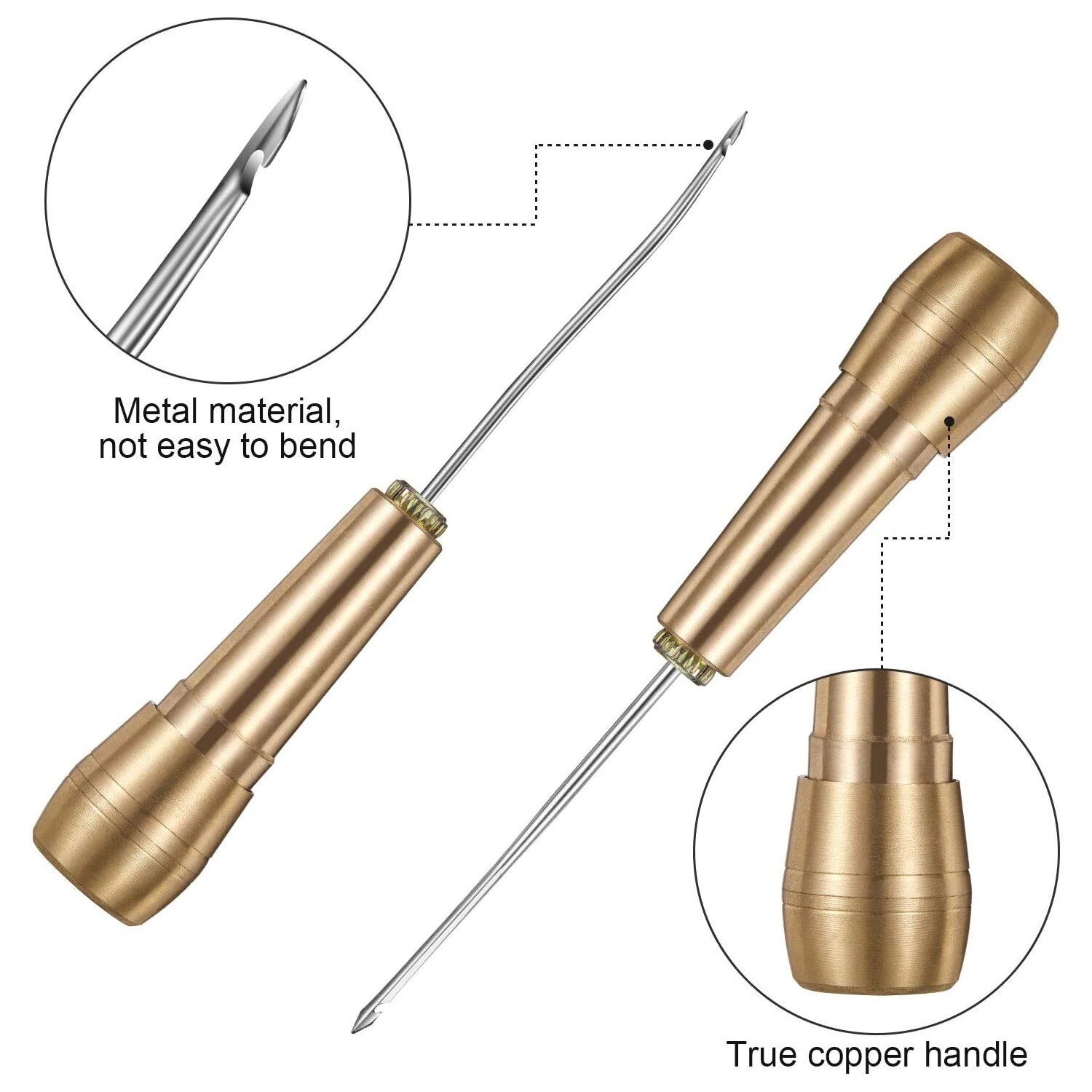 DIY-銅製ハンドル付きレザーソーイングキット,針セット,キ - Leather Tooling Kit のレビューと価格