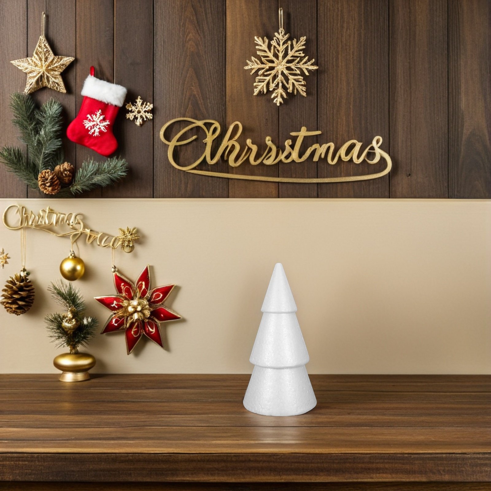 クリスマスツリー用フォームコーン6個入り。白いポリスチレン製 - Art Craft Christmas Tree のレビューと価格