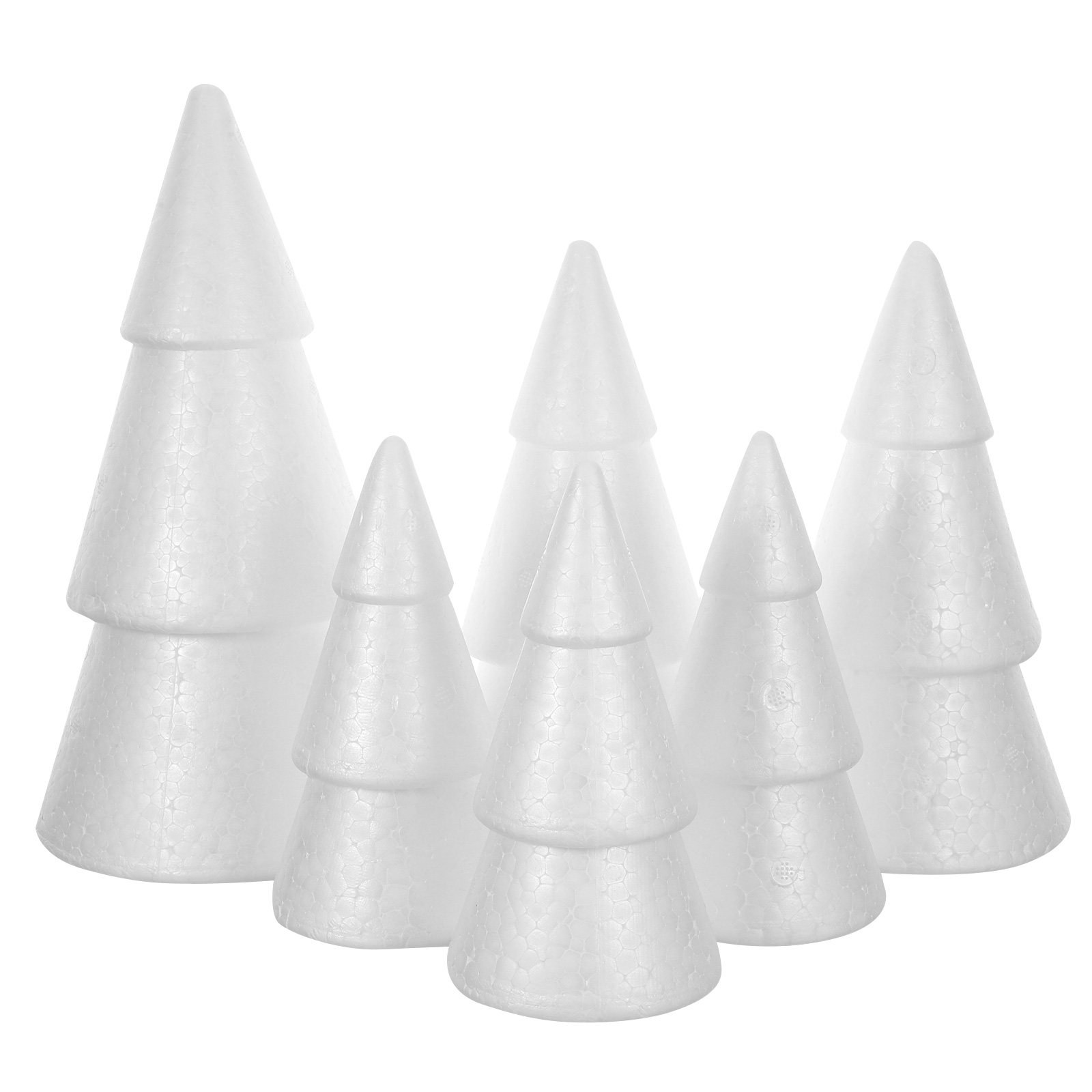 クリスマスツリー用フォームコーン6個入り。白いポリスチレン製 - Art Craft Christmas Tree のレビューと価格