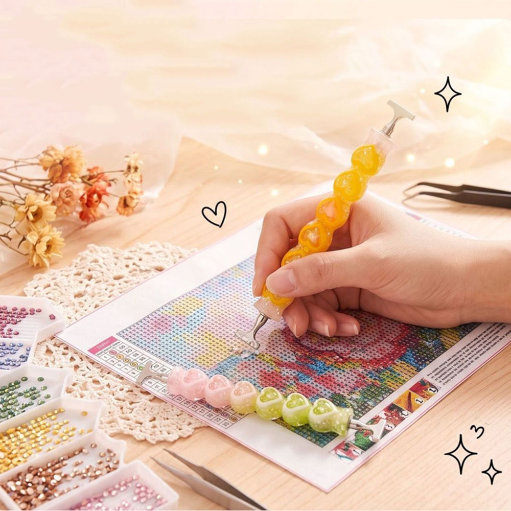 新しいハート型のダイヤモンドペイント用ペン。光沢のある樹脂製 - Art Craft And Design のレビューと価格