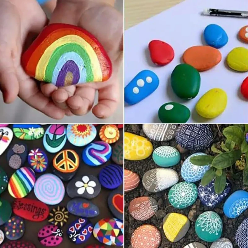 DIYロックペインティングキット、滑らかな白い不規則な形の平 - Art Craft Project のレビューと価格