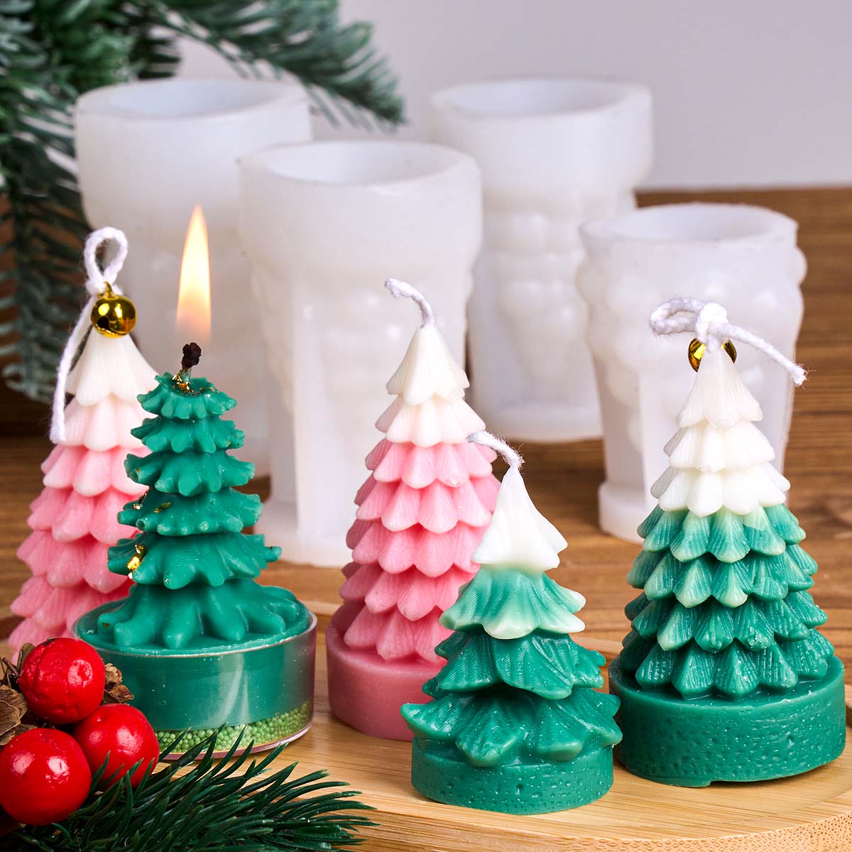 3D クリスマスツリーシリコーンキャンドルモールド DIY  - Art Craft Christmas Tree のレビューと価格