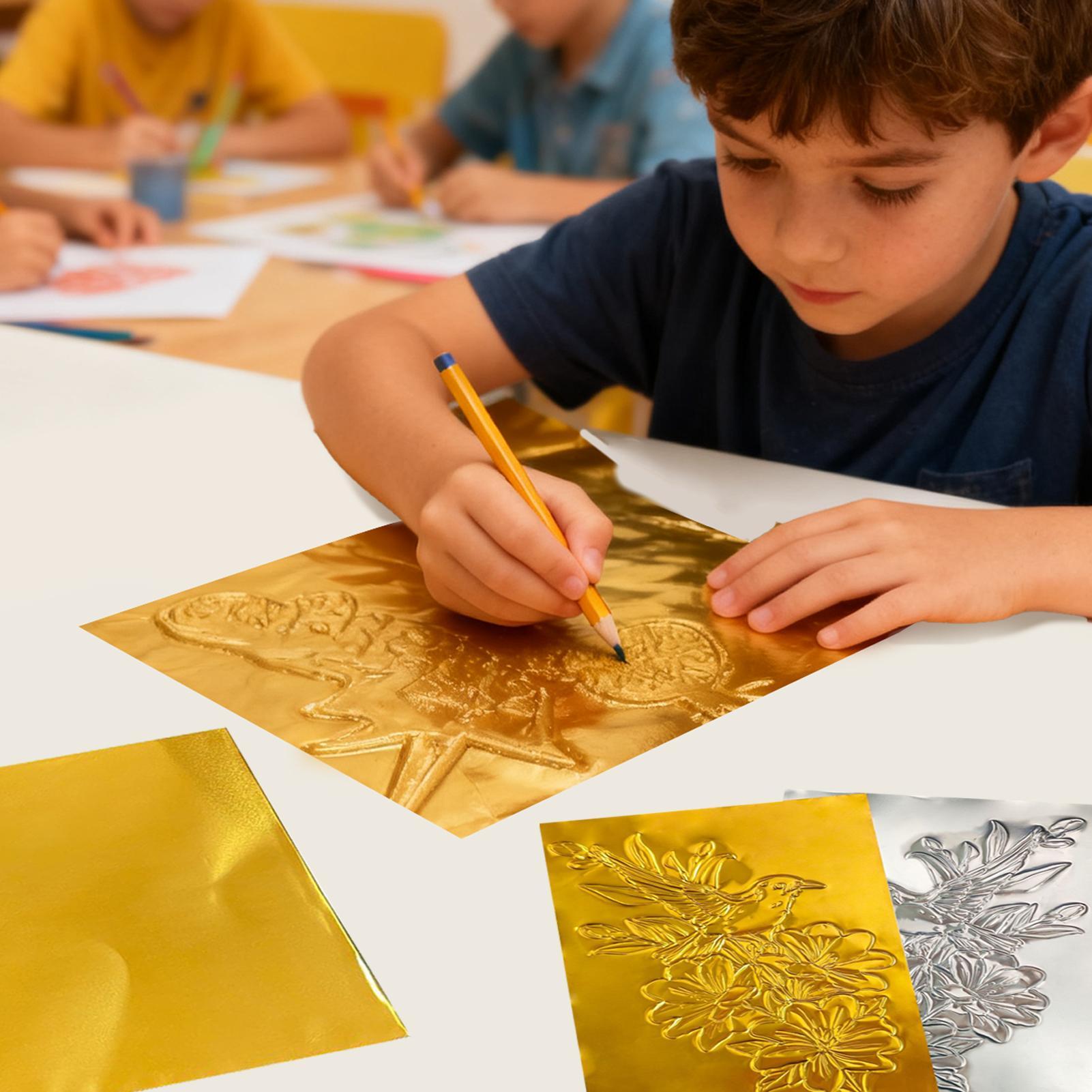 工芸用箔紙 100 枚光沢のあるアルミニウム金属箔紙アートプ - Art Craft Project のレビューと価格