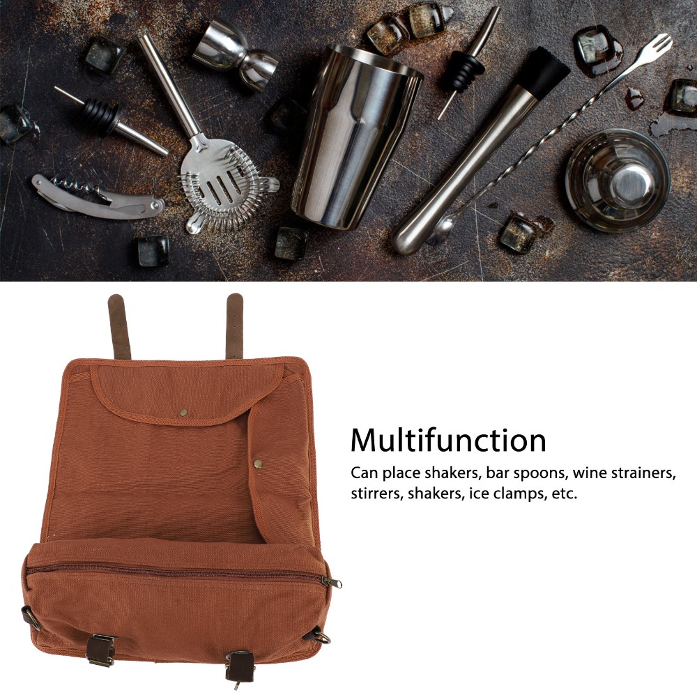 キャンバスレザーバーテンダーツールバッグ、複数の収納コンパー - Leather Tooling Kit のレビューと価格